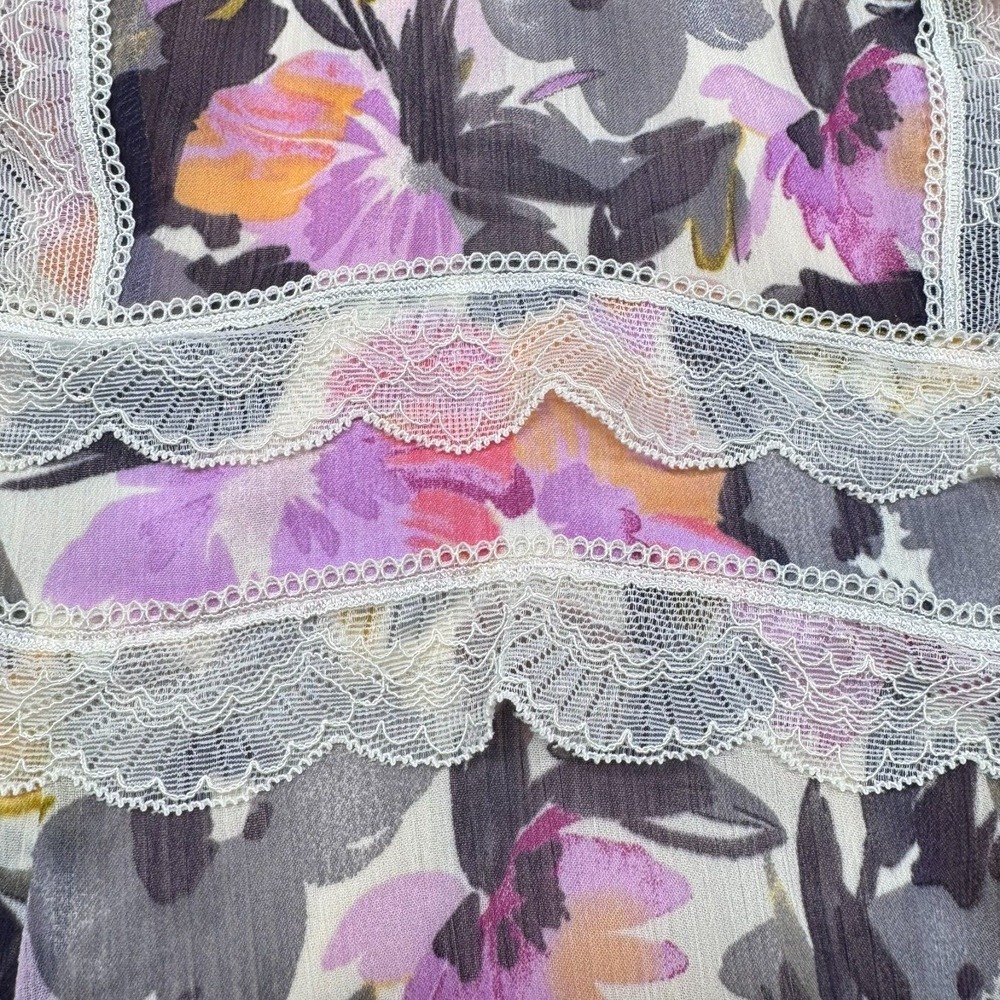 Y2K Style Floral Lace Dress Sz S / 4 Fairy Midi Cottage Babydoll 4 Spring Weddin - Picture 10 of 16
